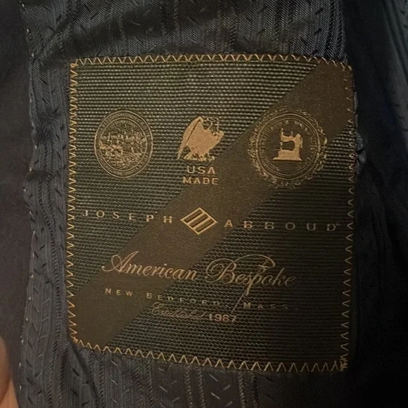 Joseph Abboud American Bespoke Navy Cashmere Sport Coat 46L